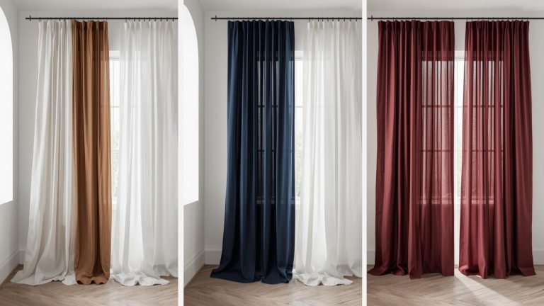 Modern Linen Curtains for Living Room, Pleated Curtains, and Sheer Drapes Ideas